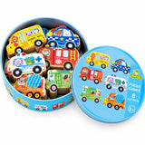 Wooden Toddler Puzzles Set of 6 in Tin Box, Montessori Toy thumbnail 4