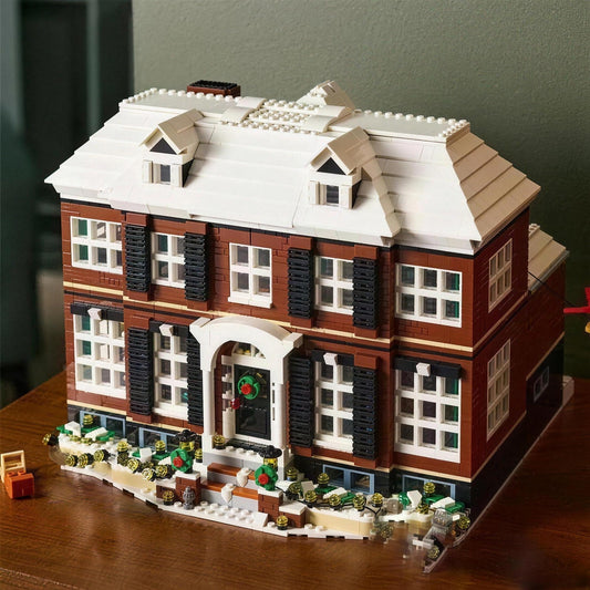 Christmas Family House building block set, assembled model front view